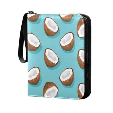 Imagem de Wassud Fichário de 4 bolsos para cartões colecionáveis de coco comporta 400 cartões padrão à prova d'água TCG CCG MTG álbum presentes para colecionadores, meninos e meninas