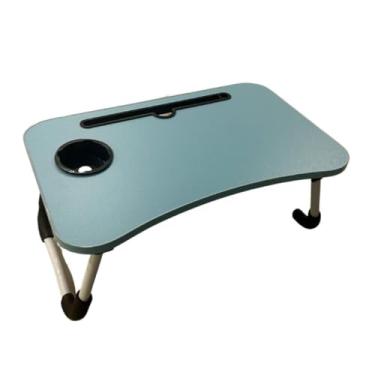 Imagem de Mesa Apoio Dobrável Cama Sofá Notebook Tablet Refeição Mesinha(Azul)