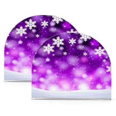 Imagem de Wassud Porta-guardanapos acrílico flocos de neve de inverno, dispensador de guardanapo de papel moderno para mesa, cozinha, sala de jantar, bancada 2 peças (comporta 50-60 guardanapos)