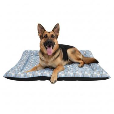 Imagem de Cama para Cães, Retangular Extra Grande 70x90cm, para Raças Grandes, Lavável e Impermeável, 100% Algodão, Azul Bebê, Estampa Animal