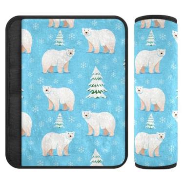 Imagem de Burbuja Capa para cinto de segurança de carro Polar Bears Protetor de cinto de segurança macio confortável para alça de ombro de assento, 1 par médio