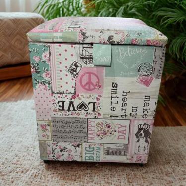 Imagem de Puff Bau Pequeno Porta Brinquedos Organizador Puffe Pufe Baú - Baú Puf