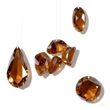 Imagem de 24. ST246 Pedra da lua laranja quente com brilho suave, acabamento suave para enfeite de janela para captar a luz do sol e espalhar tons de arco-íris aconchegantes em casa, escritório, sala de estar