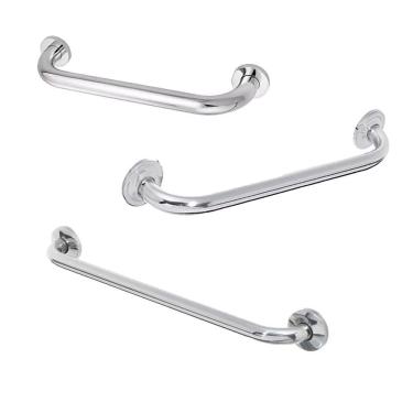 Imagem de Alça De Apoio Barra Inox Banheiro Kit 3 Unidades 30cm 40cm 60cm Idoso