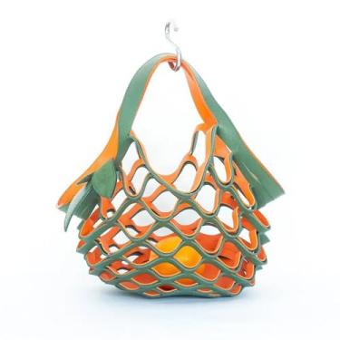 Imagem de The Zest Bag - Bolsa de couro dobrável feita à mão, sacola feminina de luxo, bolsa de mão vazada, D