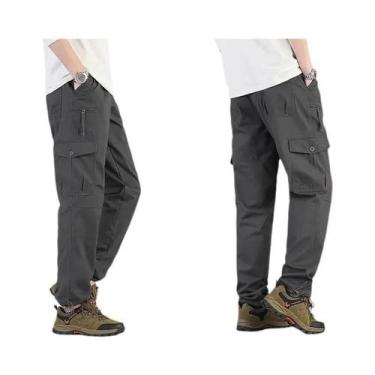 Imagem de Calças Cargo Táticas Masculinas De Tamanho Grande Com Cintura Elástica