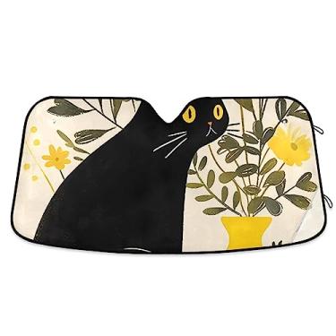 Imagem de Pára-brisas de carro de desenho de decoração preto para carro, persianas de janela de carro, proteção UV de carro, bloqueador solar para carro