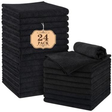 Imagem de Toalhas de salão Orighty, pacote com 24, microfibra, 40 x 75 cm, preta