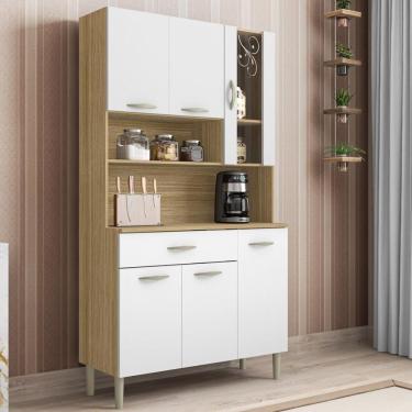 Imagem de Armário De Cozinha Compacta 6 Portas 1 Gaveta Paris - Freijó/supremo