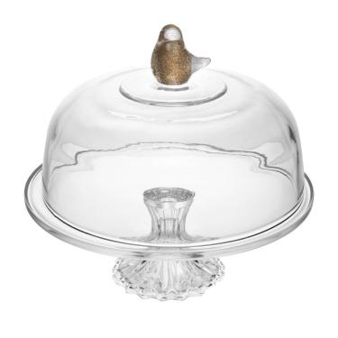 Imagem de Boleira De Cristal Com Pé E Tampa Bird 30cm Wolff