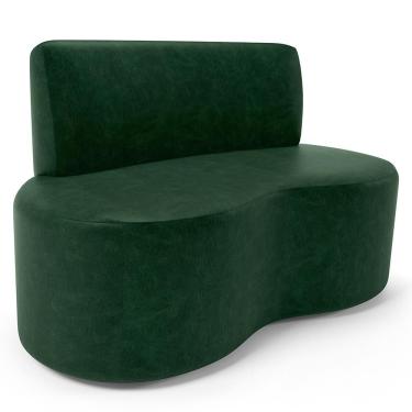 Imagem de Sofá 2 Lugares Orgânico Para Sala De Estar Living Larissa L02 Couríssimo Verde - Lyam Decor