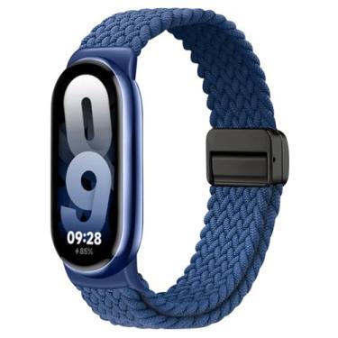 Imagem de Issinlky Pulseira trançada de nylon compatível com Xiao Mi Band 8/9/10, tira elástica para mulheres e homens