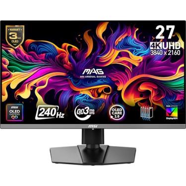Imagem de MSI Mag 272UP QD-OLED X24 26,5" (26.5") 3840 x 2160 (UHD) 240 Hz AMD Adaptive-Sync HDR Ready, HDMI, VGA, suporte VESA, inclinação, 4 lados, abertura estreita, 0,03 ms, preto