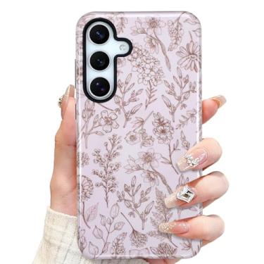 Imagem de SOKAD Capa de telefone floral sálvia magnética para Samsung Galaxy S25 Plus, compatível com Magsafe, estampa de flor vintage para meninas e mulheres com protetor de tela, capa protetora brilhante