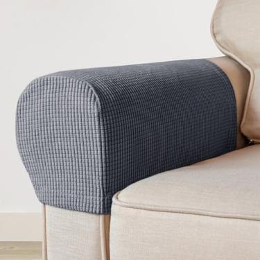 Imagem de Capas para cadeira de apoio de braço, conjunto de 2 capas de poltrona elásticas para braços, capas de braço de sofá de poliéster elastano antiderrapantes capas de apoio de braço para cadeiras