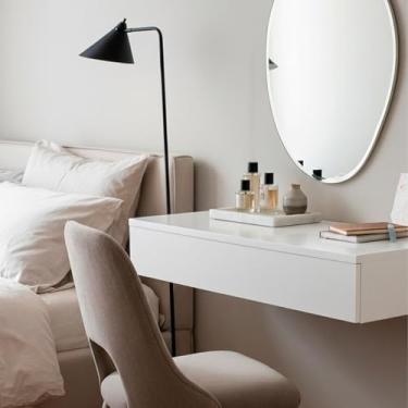 Imagem de Penteadeira Suspensa com Gaveta Organizador – MDF/MDP Certificado, 60x30x13 cm, Montagem Fácil, Branco ou Preto