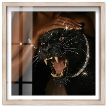 Imagem de Sparkling Shadow II Shadowbox Print Glam Wall Art por Notoriart, moldura loira, 33 x 33