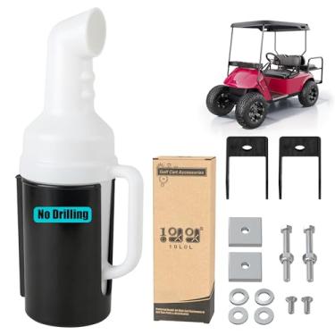 Imagem de 10L0L Garrafa de areia para carrinho de golfe com suporte, sem necessidade de perfuração universal para EZGO Club Car Yamaha, garrafa de areia com enchimento de divot, grande capacidade e fácil de