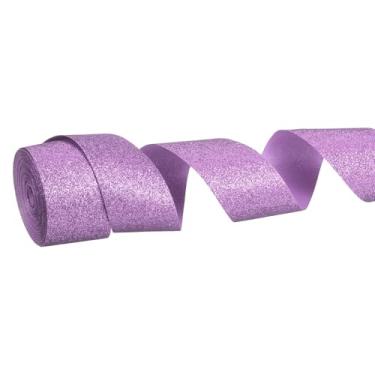 Imagem de PATIKIL Rolo de fita de glitter metálico, 2,5 cm x 10 metros, fita brilhante de um lado, rolos de tecido de embrulho de presente para artesanato faça você mesmo, buquê de casamento, decoração de Natal