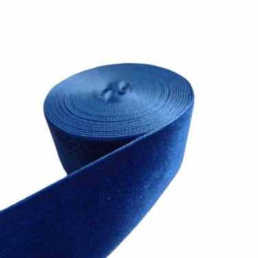 Imagem de FAYADA Fita de veludo azul safira de 3,8 cm para decoração de guirlanda de Natal, ornamentos artesanais, embrulho de presente e confecção de laços (azul, 1 1/5.1 cm-5 jardas)