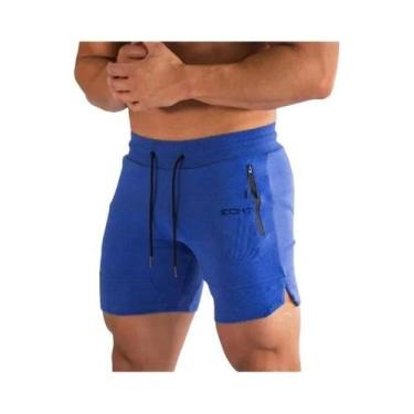 Imagem de Shorts De Corrida Masculinos Com Bolso Em Malha Com Zíper Para Verão F