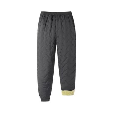 Imagem de Calças Casuais Masculinas De Algodão Grosso Com Cashmere, Tamanho Euro