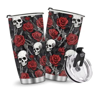 Imagem de Copo de caneca com isolamento térmico presentes para Natal, aniversário, dia das crianças, presente de aniversário, meninos, homens, viagem, café, garrafa de água, estilo fantasmas, 590 ml, alça