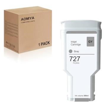 Imagem de Aomya 727 300 ml cartuchos de tinta 727 compatíveis 727 cartucho de tinta para impressoras DesignJet T1530 T2500 T920 T930 T1500 T2530 (cinza)