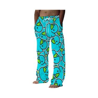 Imagem de Calças Casuais Com Estampa De Pato Amarelo Para Homens E Mulheres, Cal
