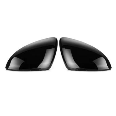 Imagem de 2 peças Capa para espelho retrovisor esquerdo e direito para carro, capa de espelho reverso compatível com VW Golf 7 (preto)