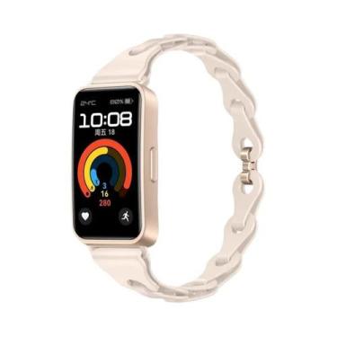 Imagem de Pulseira De Silicone Colorida Para Huawei Band 10 9 8, Correia De Borr