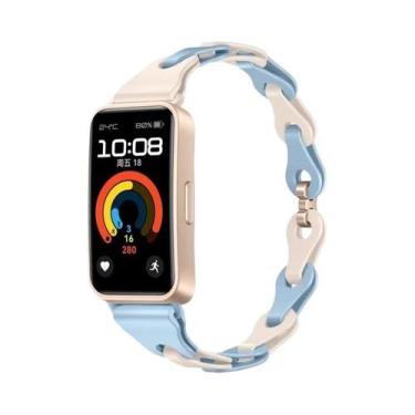 Imagem de Pulseira De Silicone Colorida Para Huawei Band 10 9 8, Correia De Borr