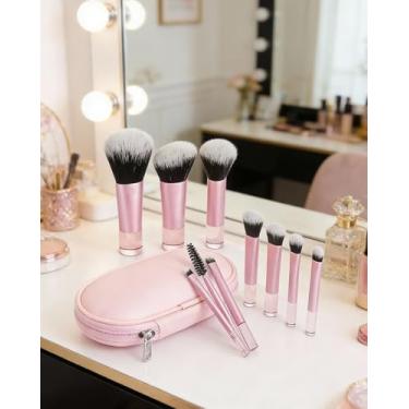 Imagem de Conjunto de pincéis de maquiagem profissional com 10 peças, perfeito para presentes de Natal, Dia das Bruxas e Ação de Graças DJA1275-02