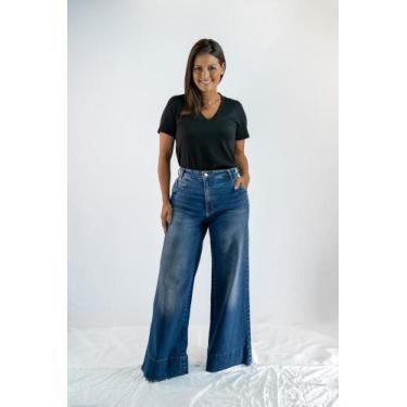 Imagem de Camiseta Gola-V - 100% Algodão Pima - Rebecca Fernandes, Preto, G