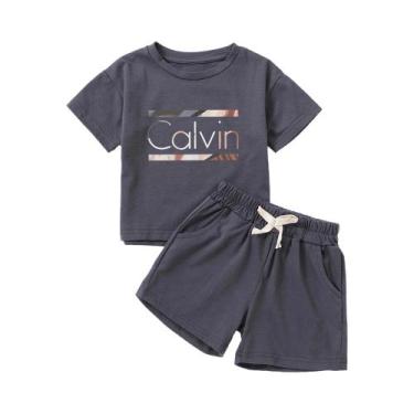 Imagem de Conjuntos De Roupa Infantil De Algodão Com Estampa De Letras Para Meni