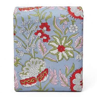 Imagem de Parafuso de tecido de algodão feito à mão com estampa em bloco - corte contínuo para roupas e cortinas - têxtil de qualidade premium - 111,8 cm de largura - 10 jardas - amarelo - (BPF-252-10)