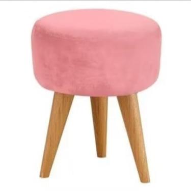 Imagem de Puff Redondo Pé Palito Banqueta(Rosa)