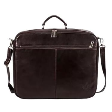 Imagem de Pasta Luxo Porta Paramentos Maçônicos Em Couro Legítimo (Café)