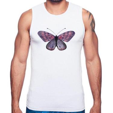 Imagem de Regata Borboleta Lilás - Foca na Moda, Branco, GGG