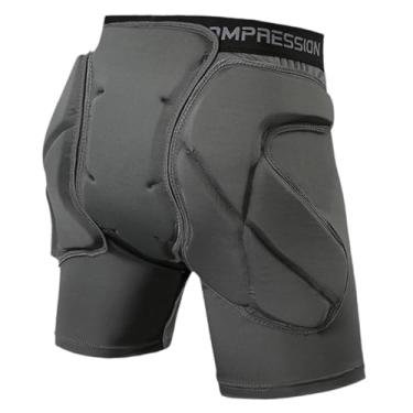 Imagem de oshhni Shorts acolchoados com proteção de quadril 3D, protetor de cóccix respirável, protetor de bumbum, shorts protetores para patinação, esqui, snowboard, Gray S