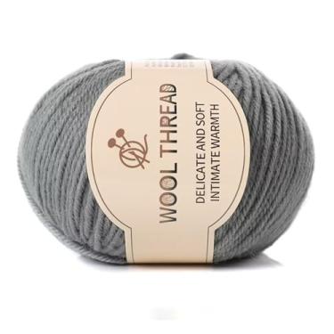 Imagem de 4 camadas 70% fio de lã 109 jardas novelo para tricô, cachecóis, chapéus, suéteres (cinza)