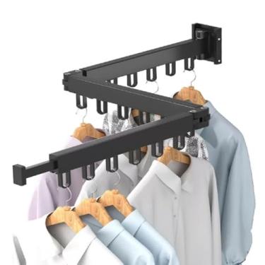 Imagem de Varal Articulado Cabideiro 3 Dobras Extensão Parede Retrátil Para Roupas