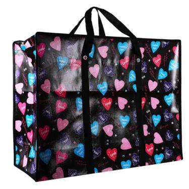 Imagem de Sacos de transporte grandes extra pesados com zíper forte e alças confortáveis, sacos de armazenamento de roupas resistentes e duráveis, caixas de armazenamento de Natal, caixas de mudança de