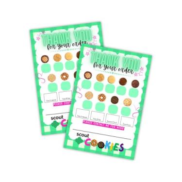 Imagem de Lashicorn Cartões de pedido de biscoito escoteiro | Pacote com 30 cartões postais de 10 x 15 cm Green Check Off Cookies encomendados Obrigado pelo seu apoio Aproveite e reencomende etiquetas de caixa