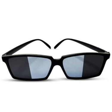 Imagem de Óculos retrovisores | Óculos de espionagem | Óculos de sol com visão reversa | Óculos de sol retrovisores espiões | Óculos escuros secretos | Lentes internas espelhadas | Preto | Tamanho único