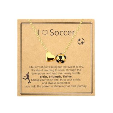 Imagem de YangQian Colar com pingente de basquete de futebol para mulheres, homens, presente de equipe, presente de oração para amantes de esportes, presente de formatura e treinador, Zinco, Sem Pedra Preciosa