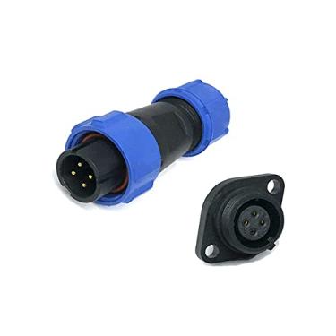 Imagem de XMGKMN 1 peça SP21 plugue de aviação à prova d'água equipamento de instrumento conector de cabo de alimentação de 4 núcleos encaixe de instalação (tamanho: soquete de porca traseira de plugue de 3