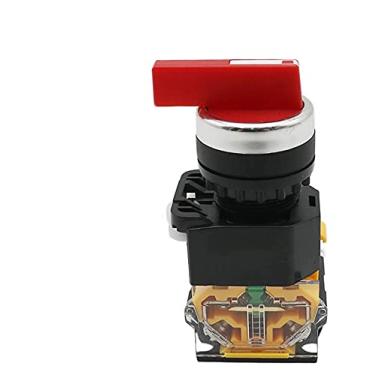 Imagem de Botão seletor de 22 mm Interruptor rotativo de travamento momentâneo 2NO 1NO1NC 2 3 Posições DPST 10A 400V Interruptor liga/desliga