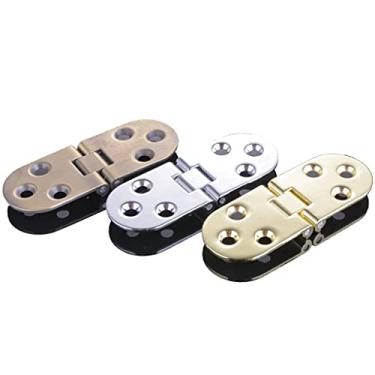 Imagem de 6 peças/conjunto de dobradiças dobráveis, dobradiças de mesa de jantar e dobradiças de aba, dobradiças invisíveis ocultas, dobradiças de liga de zinco