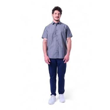 Imagem de Camisa Masculina Algodão Com Listras Branca-Masculino